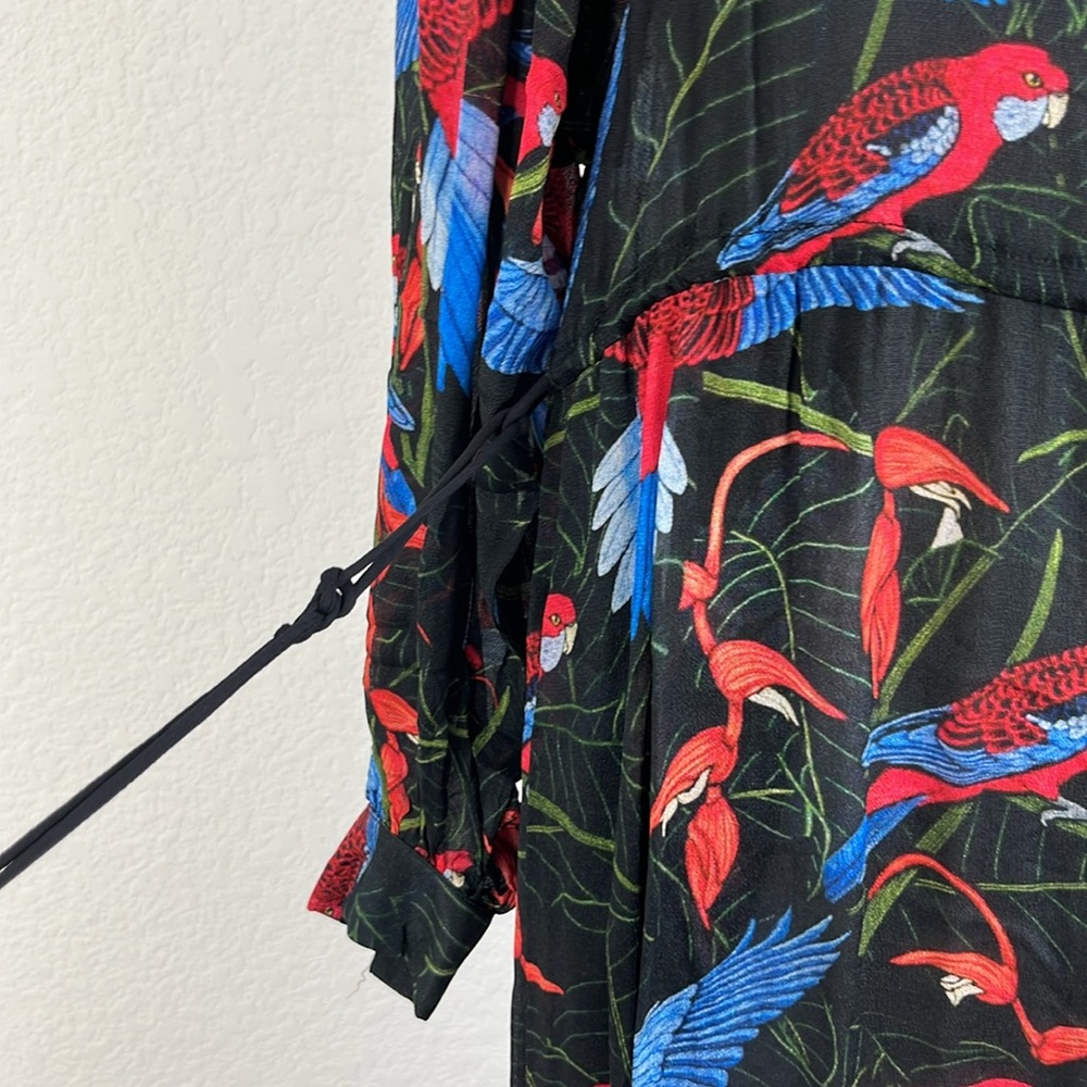 BLANK NYC Parrot Resort Long Sleeve Bird of Paradise Midi AW 2019 Dress - Picture 3 of 10